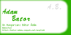 adam bator business card